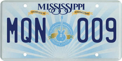 MS license plate MQN009