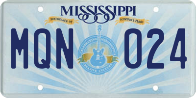 MS license plate MQN024