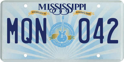 MS license plate MQN042