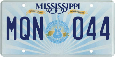 MS license plate MQN044