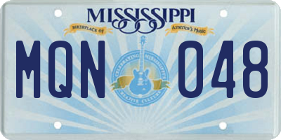 MS license plate MQN048