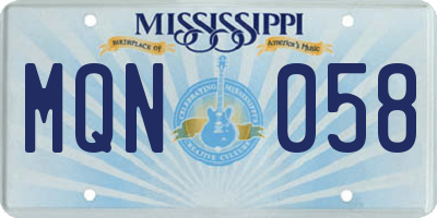 MS license plate MQN058
