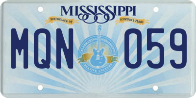 MS license plate MQN059