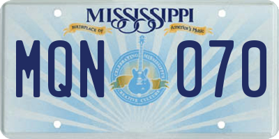 MS license plate MQN070