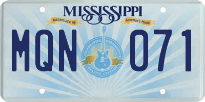 MS license plate MQN071
