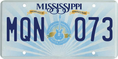 MS license plate MQN073