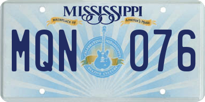 MS license plate MQN076