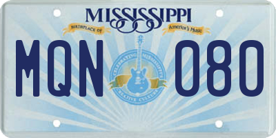 MS license plate MQN080