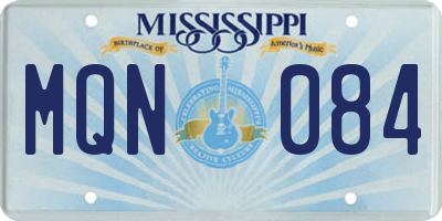 MS license plate MQN084