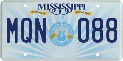MS license plate MQN088
