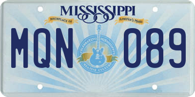 MS license plate MQN089