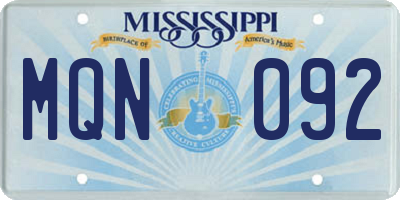 MS license plate MQN092