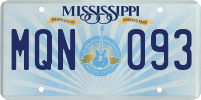 MS license plate MQN093