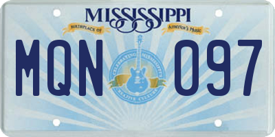 MS license plate MQN097