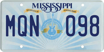 MS license plate MQN098