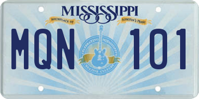 MS license plate MQN101