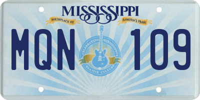 MS license plate MQN109