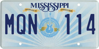 MS license plate MQN114