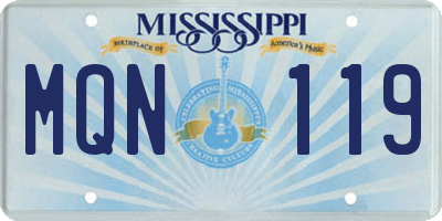 MS license plate MQN119