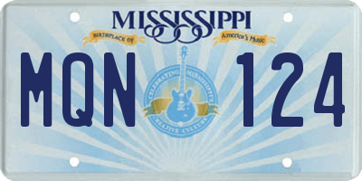 MS license plate MQN124