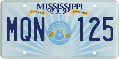 MS license plate MQN125