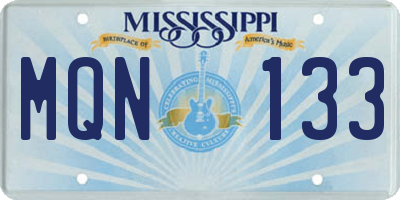 MS license plate MQN133
