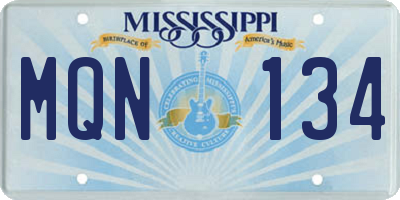 MS license plate MQN134