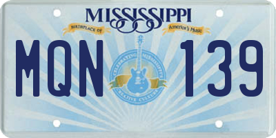 MS license plate MQN139