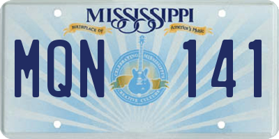 MS license plate MQN141