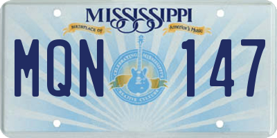 MS license plate MQN147