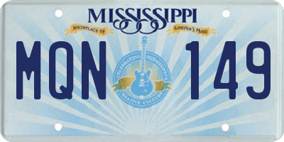 MS license plate MQN149