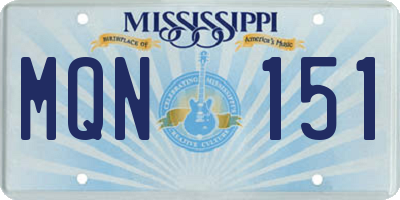 MS license plate MQN151