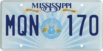 MS license plate MQN170