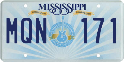 MS license plate MQN171