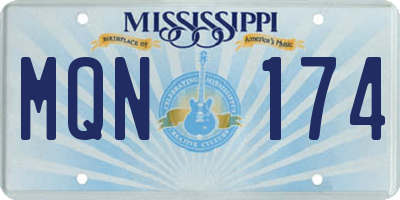 MS license plate MQN174