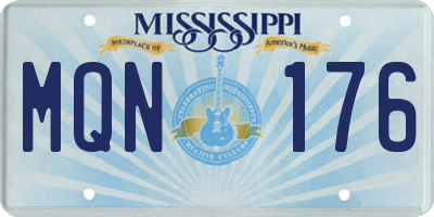 MS license plate MQN176