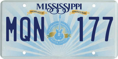 MS license plate MQN177