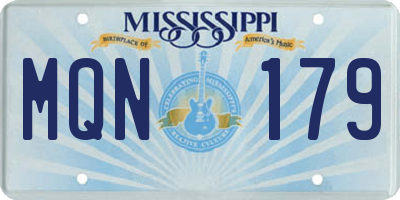 MS license plate MQN179
