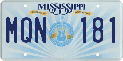 MS license plate MQN181