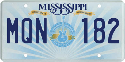 MS license plate MQN182
