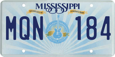 MS license plate MQN184