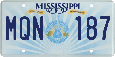 MS license plate MQN187