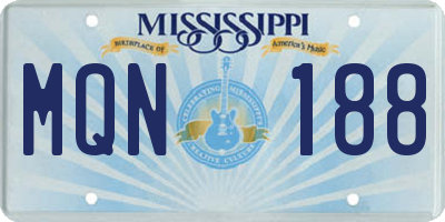MS license plate MQN188