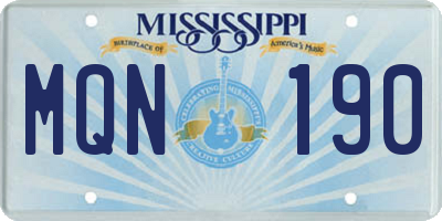 MS license plate MQN190