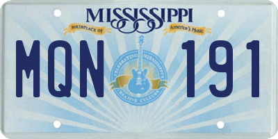 MS license plate MQN191