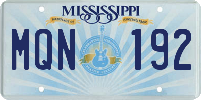 MS license plate MQN192