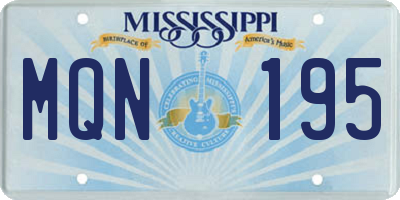 MS license plate MQN195