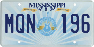 MS license plate MQN196