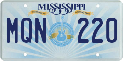 MS license plate MQN220