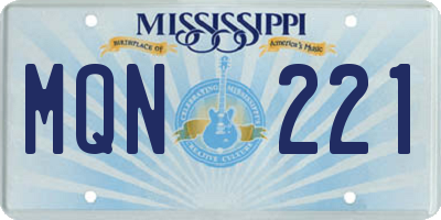 MS license plate MQN221